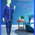 Sajiero Star Print Pajama Suit Blue - My Store
