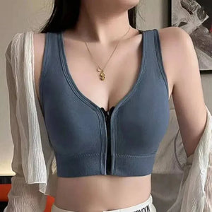 Sajiero Sylas Zipper Pushup Sports Bra - My Store