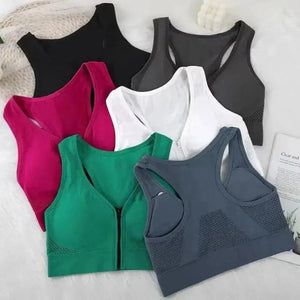 Sajiero Sylas Zipper Pushup Sports Bra - My Store