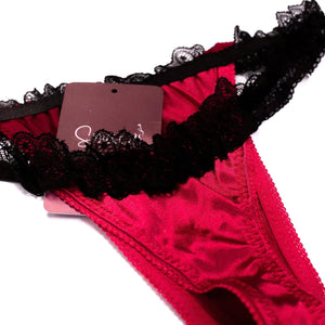 Sajiero Thong Satin Silk Panty - My Store