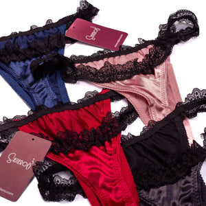 Sajiero Thong Satin Silk Panty - My Store