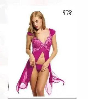 Sajiero Wickter Sheer Mesh & Lace Babydoll - My Store