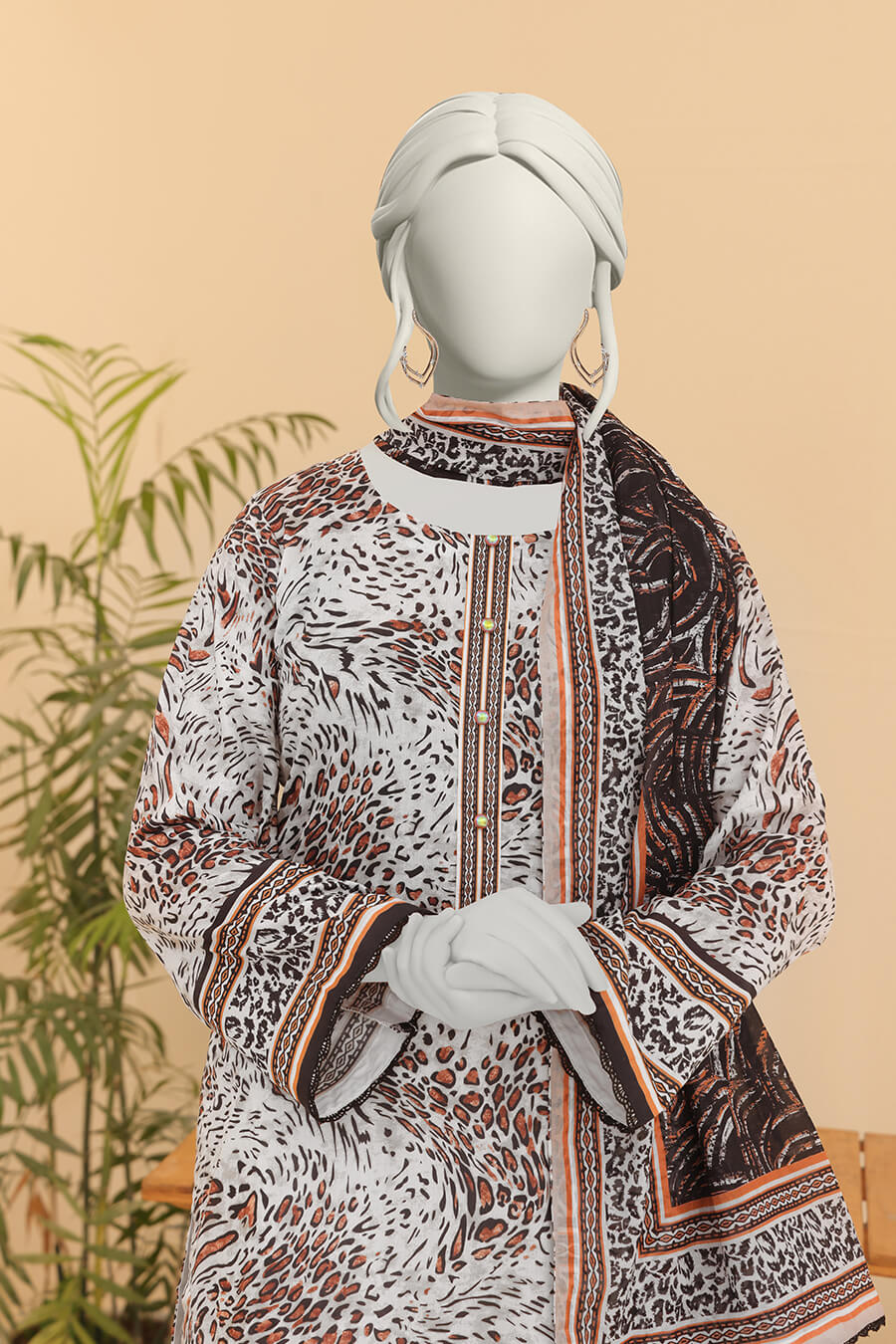 Summer Bloom Edition By Almeerah Unstitched 3 Piece Digital Printed Lawn Collection'2025-Sandy Haze