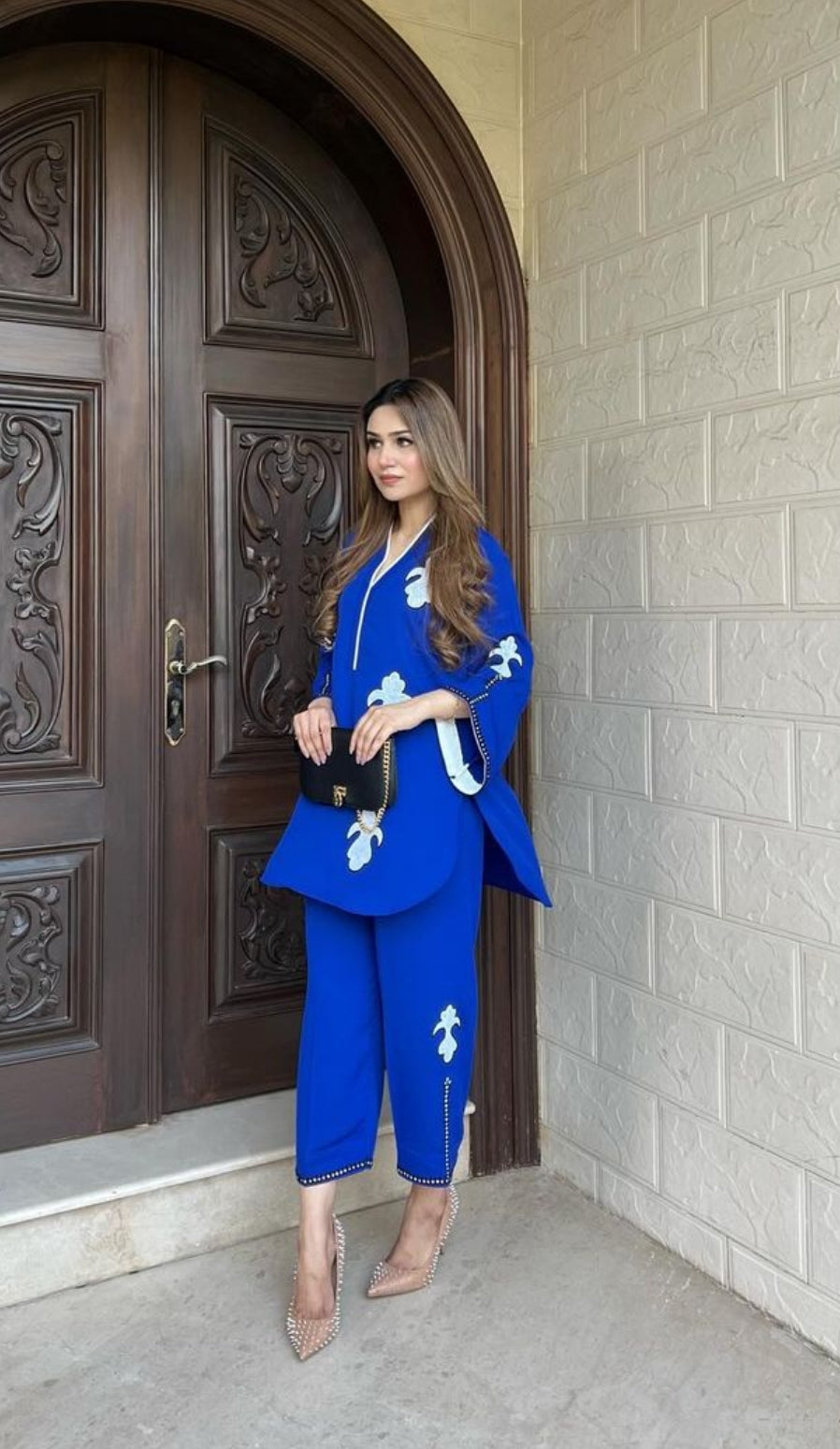 Manahils Stitched Blue Embroidered Two Pc