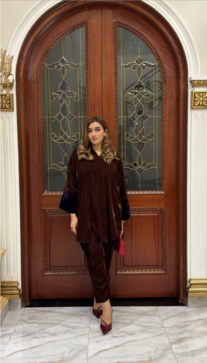 Manahils Stitched Velvet Co-Ord Set