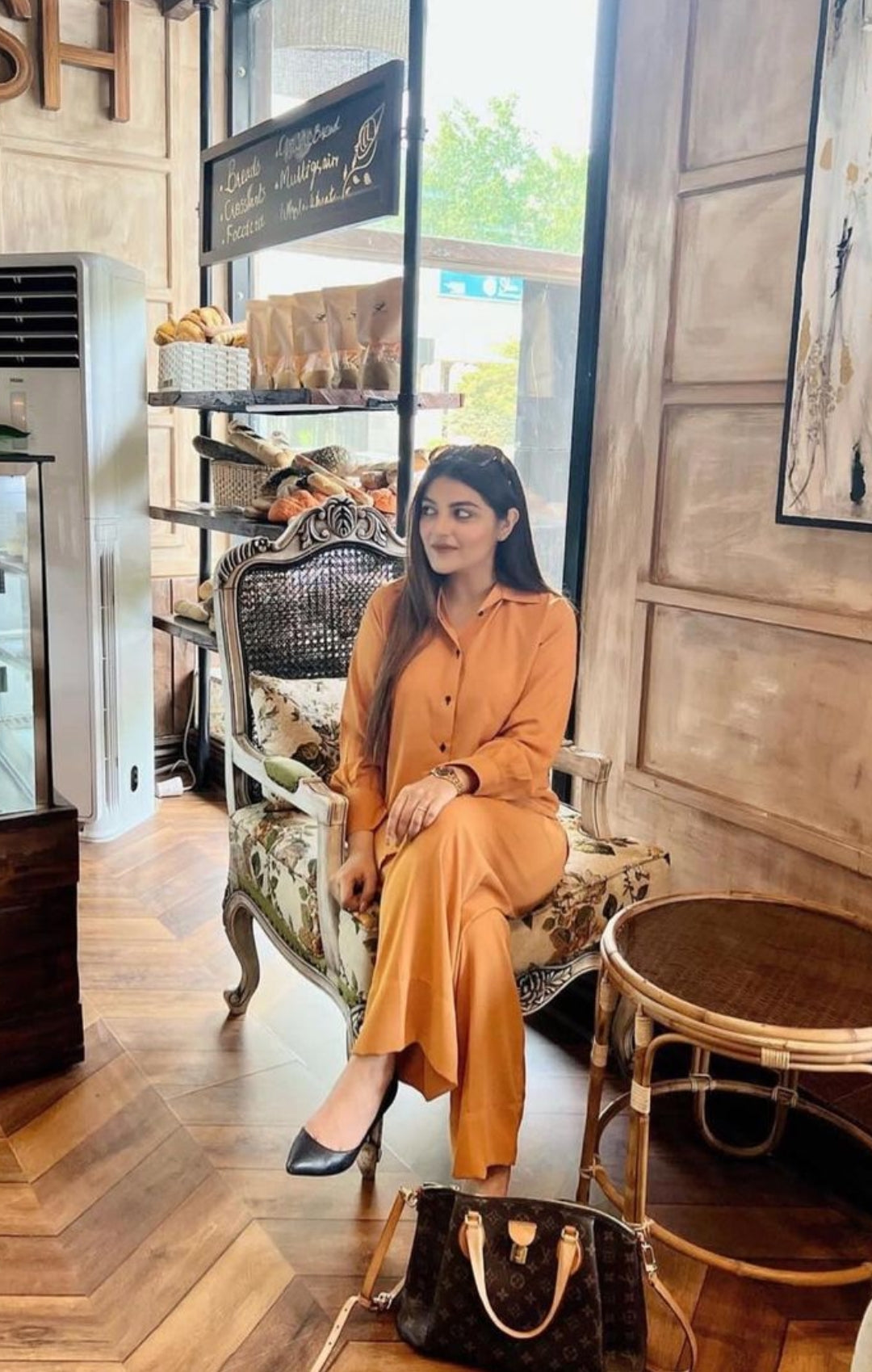 Manahils Stitched Co Ords Mustard C0-Ord Set