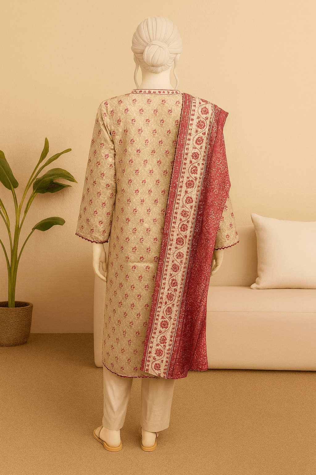 Almeerah Unstitched 3 Piece Luxe Summer Collection'2025-Soft Pearl Beige