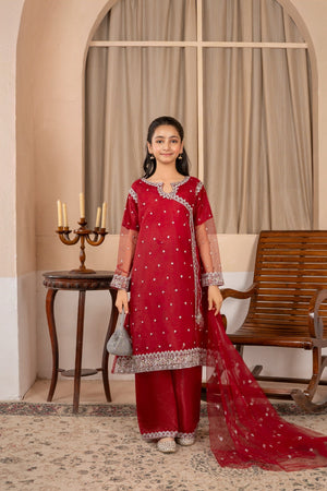 Khayat Stitched Festive Kids Collection'2025-Maroon Angrakha