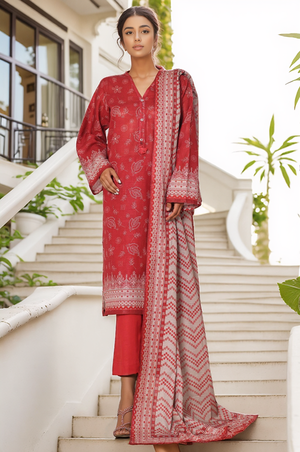 Sada Bahar Stitched 3 Piece Printed Khaddar Vol-02 Collection'2025-KD-PR-6550-Rust