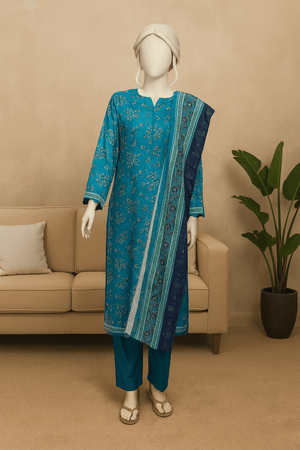 Almeerah Unstitched 3 Piece Luxe Summer Collection'2025-Teal Ocean Breeze