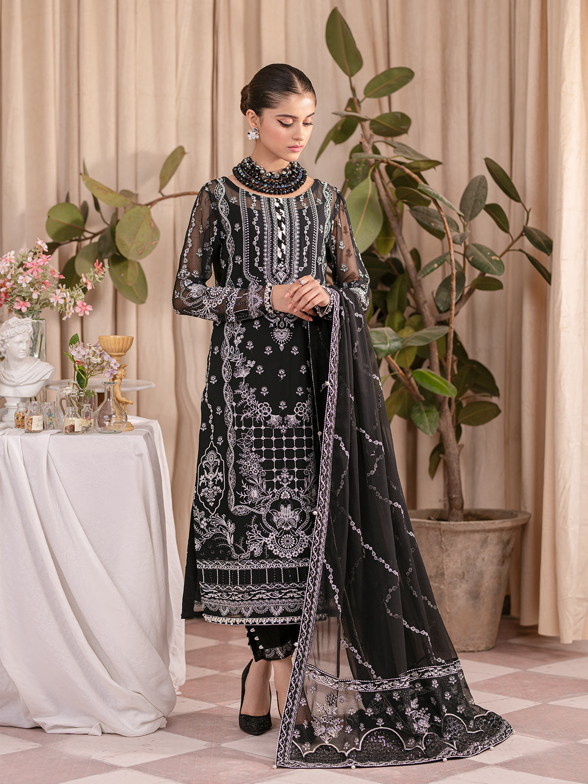 Gulaal Unstitched 3 Piece Emb Chiffon Collection'2023-Mahjabeen UC-01