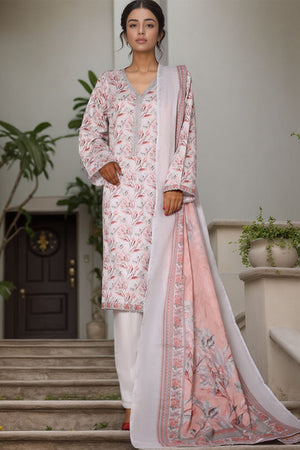 Bin Saeed Stitched 3 Piece Printed Cotton Vol-03 Collection'2025-WC-2421-White
