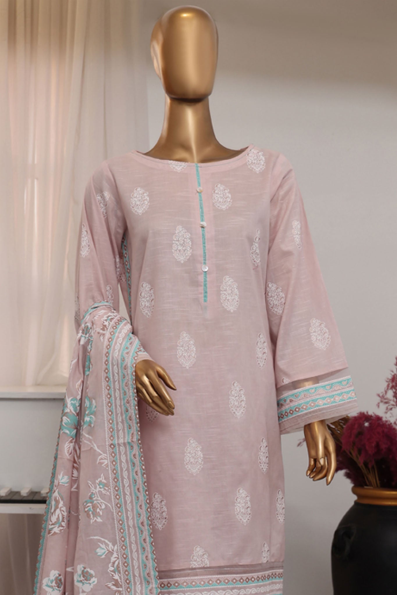 Hues Gold by Hz Stitched 3 Piece Festive Eid Edit Lawn Collection'2025-SSP-3P-018