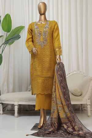 Falsafaa By HZ Stitched 3 Piece Festive Formals Vol-06 Collection-HZK-178-Mustard