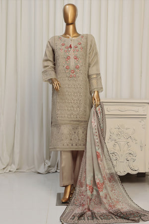 Falsafaa By HZ Stitched 3 Piece Festive Formals Vol-06 Collection-HZK-178-Camel Brown