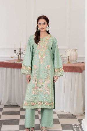 Flutterby Stitched 2 Piece Cotton Satin Winter Collection'2025-Arzu - gr