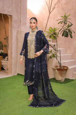 Queen By Dr Haris Unstitched 3 Piece Summer Collection-Que-003