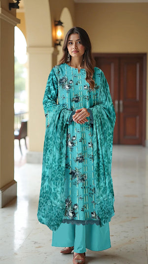 Dr Haris Unstitched 3 Piece Vol-09 Collection-Dpw-016