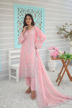 Inara By Azmeerah Official Semi Stitched 3 Piece Chiffon Edit Collection'2024-02-Zinnia