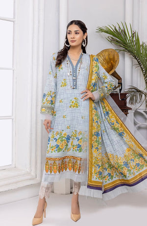 Mahnoor by Al Zohaib Embroidered Lawn Suit Unstitched 3 Piece (MEC-22-09)
