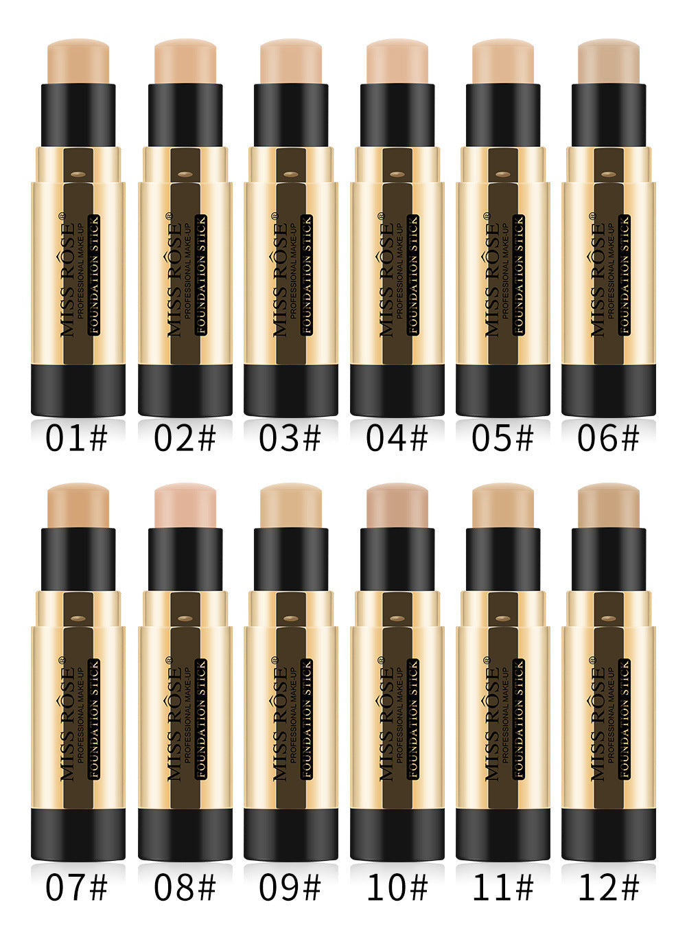 Miss Rose - Facial Concealer Foundation Makeup Stick Three-dimensional Concealer Pen 9g Beige-6 - My Store