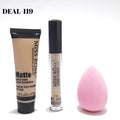 Miss Rose - Concealer , Matte Foundation And Blender - 3 Pcs Set-Beige-3 - My Store