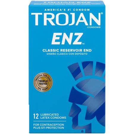 Trojan Enz Premium Smooth Lubricated Condoms 12S - My Store