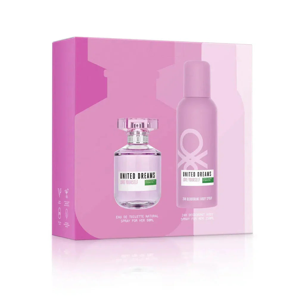 Benetton United Dreams Love Yourself For Women Set Edt 80Ml+Deo Spray 150Ml