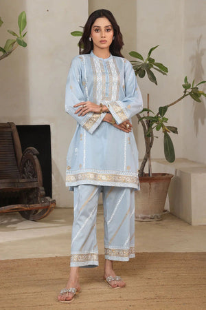 Ochre Clothing Women's Casual -Rod Silk Block Printed 2 Pc Suit-SOLP-24