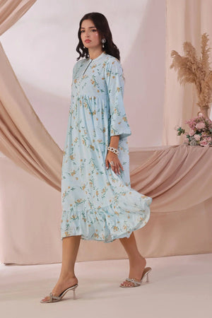 Ochre Clothing Women's Casual -Chiffon Printed Dress-SOD-03A