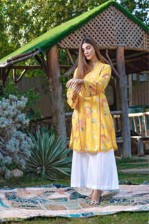 Feathers Unstitched 2 Piece Winter Collection-MERRY GOLD-FT-027