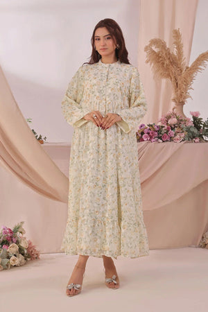 Ochre Clothing Women's Casual -Chiffon Printed Dress-SOD-03B