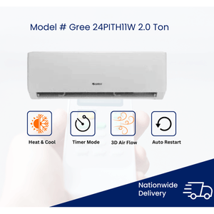 Gree 2.0 Ton GS-24PITH11W White Pular Series Inverter Heat And Cool Split Air Conditioner - My Store