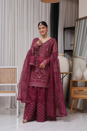 Dressline Semi Stitched 5 Pc Luxury Emb Organza Collection