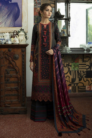 Iris by Jazmin Embroidered Viscose Slub Khaddar Un-Stitch Suits (D9 FELURI)