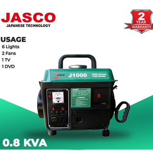 JASCO 0.8 KVA 2 Stroke J1000DLX Recoil Start Petrol Generator - My Store