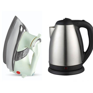 Imported Electric Kettle Premium Quality 2 liters + National Deluxe Automatic Iron
