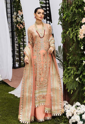 Maryum N Maria Shamrock Embroidered Net Suits Unstitched 3 Piece (SFD0055 Day Dream)