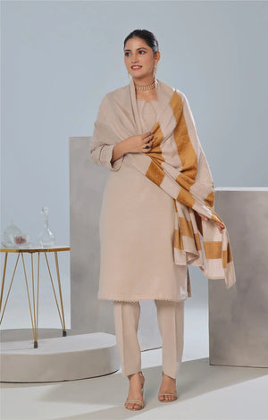 Dressline Un Stitched 3 Pcs Luxury Leather Peach Collection