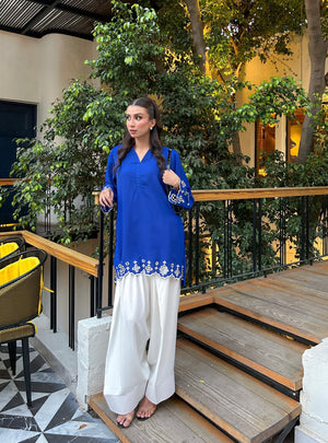 Manahils Stitched Blue Flair