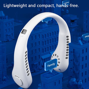 Portable Neck Fan Electric Wireless Fan Rechargeable USB Mini Fan Bladeless Personal Fans Hanging Neck Cooler for Outdoor Sports - My Store