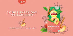 Lipton Green Tea Peach & Cinnamon Tea Bags 25s - Snapcart.pk