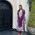 Manahils Stitched Purple Embroidered Two Pc
