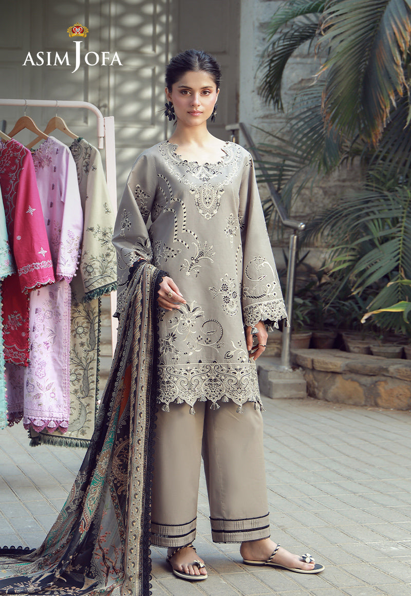 Aira By Asim Jofa Unstitched 3 Piece Emb Cambric Summer Suit-AJMUB-01