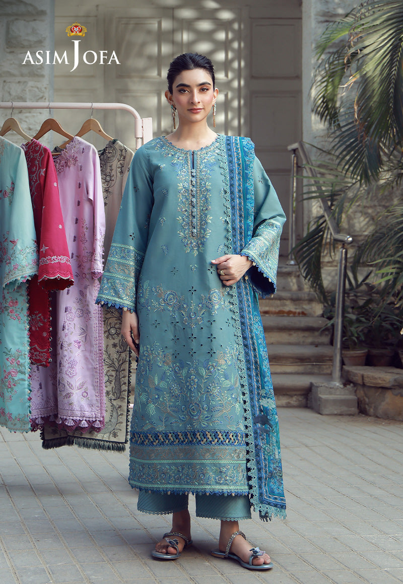 Aira By Asim Jofa Unstitched 3 Piece Emb Cambric Summer Suit-AJMUB-11