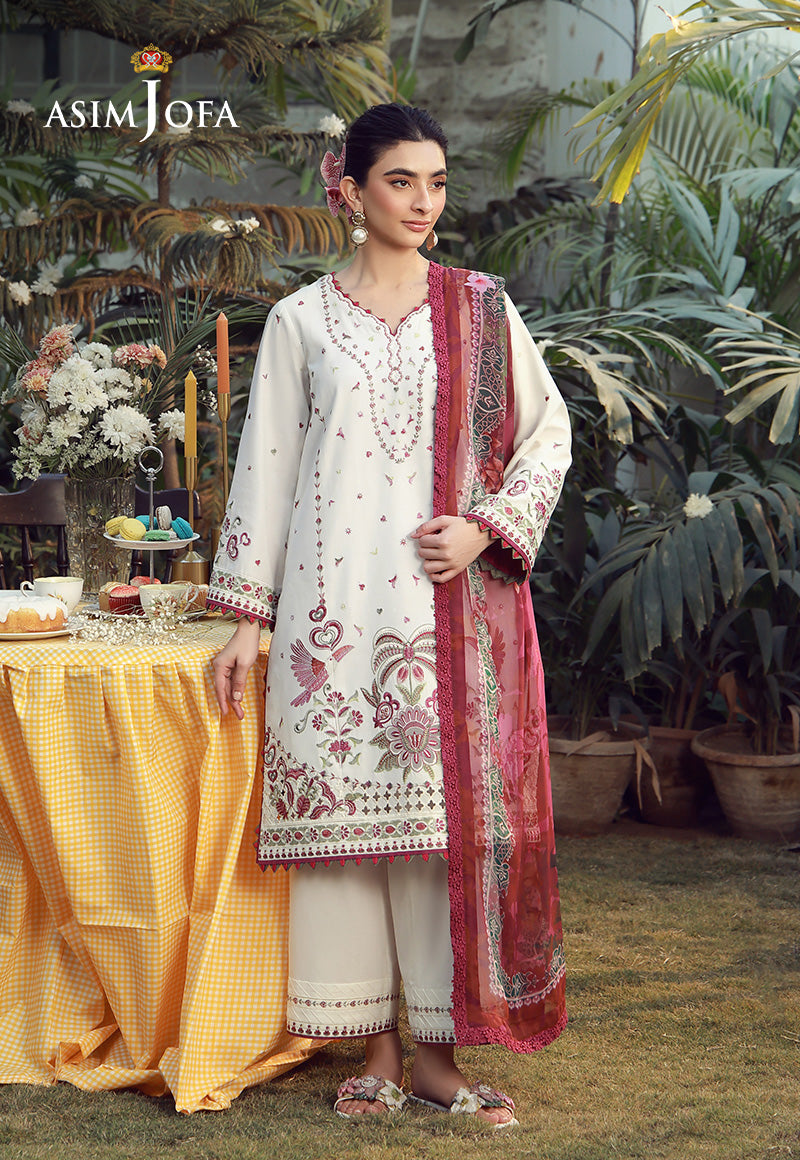 Aira By Asim Jofa Unstitched 3 Piece Emb Cambric Summer Suit-AJMUB-10