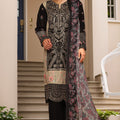 Bin Saeed Stitched 3 Piece Luxury Plain Cotton With Chiffon Dupatta Collection'2025-SMPC-1874-Black