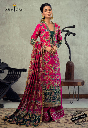 Asim Jofa Designers Limited Edition Ajled-17 Embroidered Stitched 3 Pcs