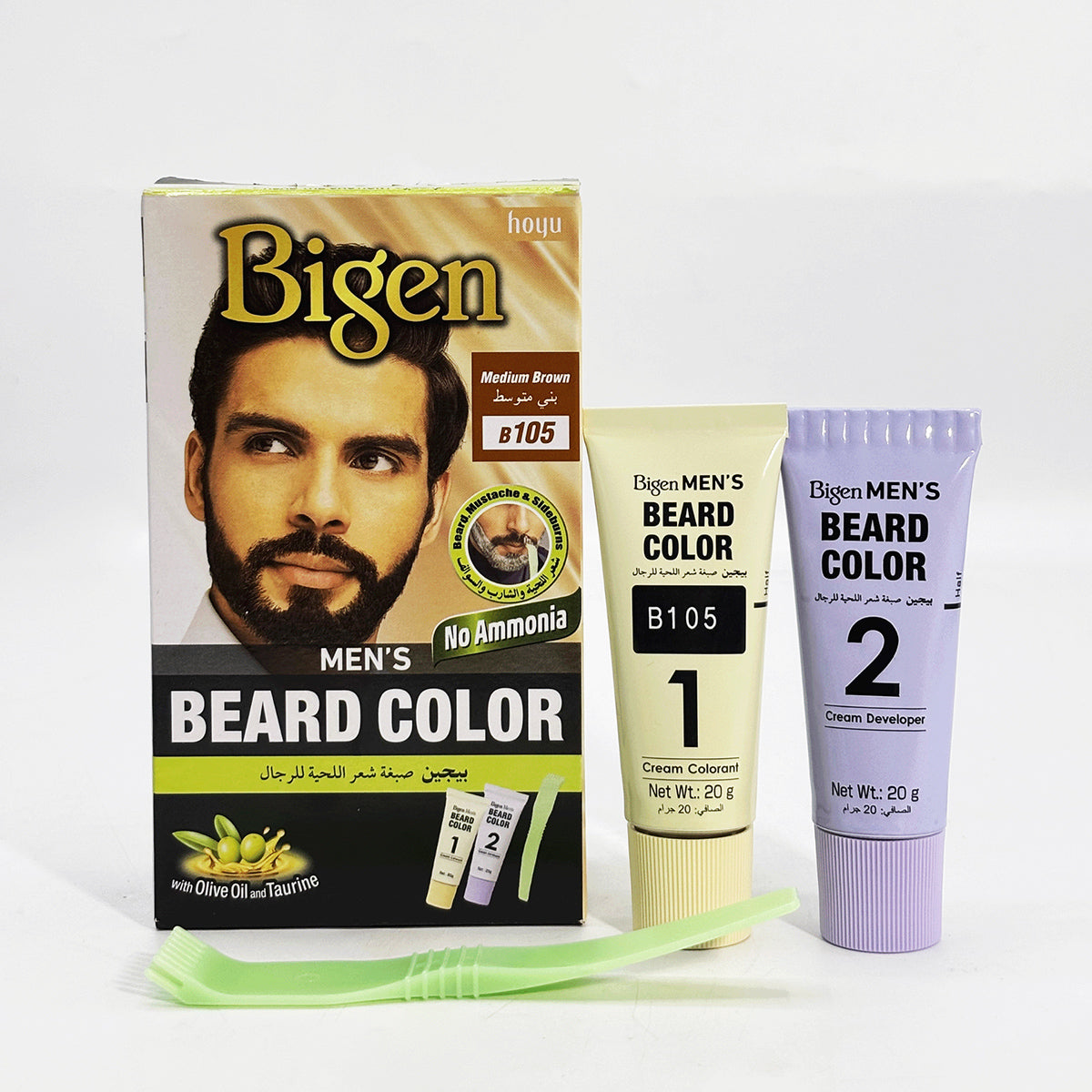 Bigen Men's Beard Color-Medium-Brown