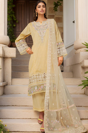Sada Bahar Stitched 3 Piece Luxury Jacquard Collection'2025-JC-1-Yellow